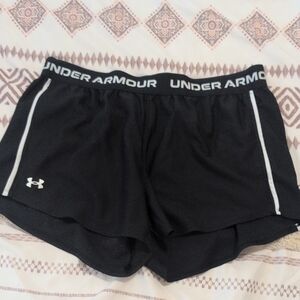 Under Armour Black Athletic Shorts with White Accents